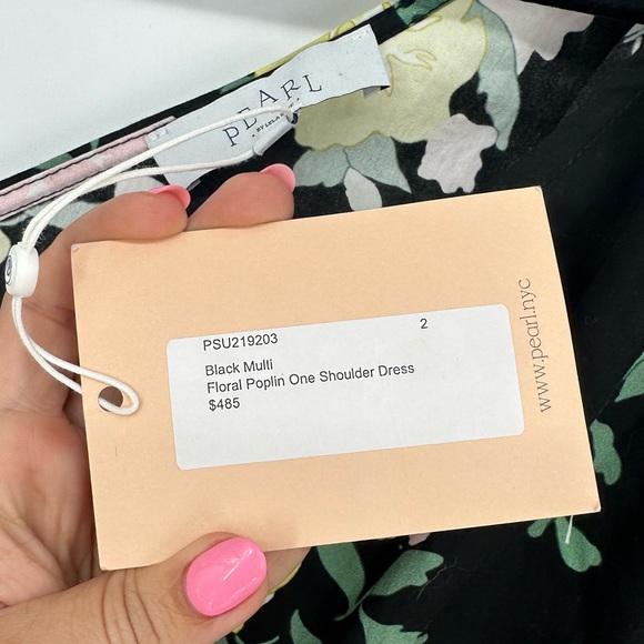 Pearl Lela Rose Floral Poplin One Shoulder Dress - Picture 5 of 6